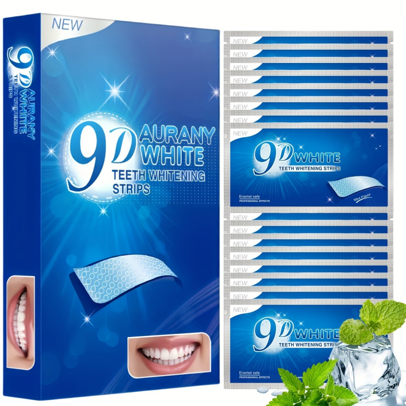 Teeth Whitening Clinic - แถบฟอกสีฟัน Aurany White 9D 21 คู่พร้อมไฮโดรเจนเปอร์ออกไซด์
