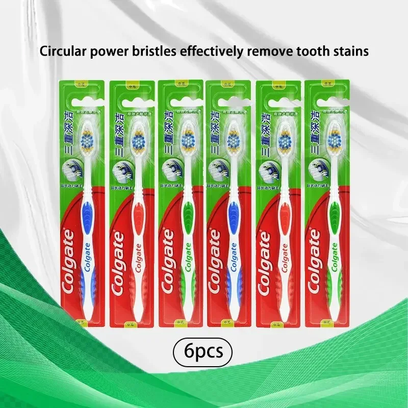 Colgate Whitening Teeth - Clogate-แปรงสีฟันขนนุ่มสำหรับผู้ใหญ่, ไวท์เทนนิ่ง, สุขอนามัยในช่องปาก, เหมาะสำหรับเหงือกและฟันที่บอบบาง, แปรงสีฟันแบบใช้มือสำหรับใช้ในบ้าน, 6